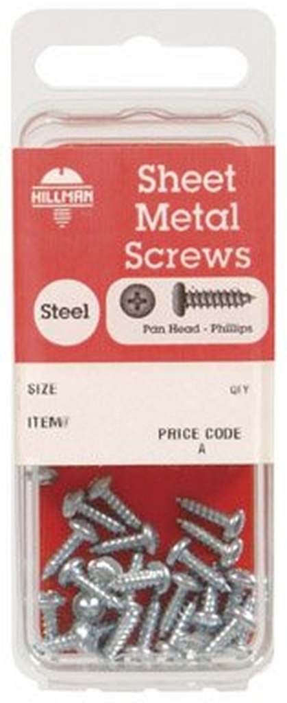 Hillman 12 In. X 1-1/2 In. L Phillips Pan Head Zinc-Plated Steel Sheet Metal Screws 5 1 Pk