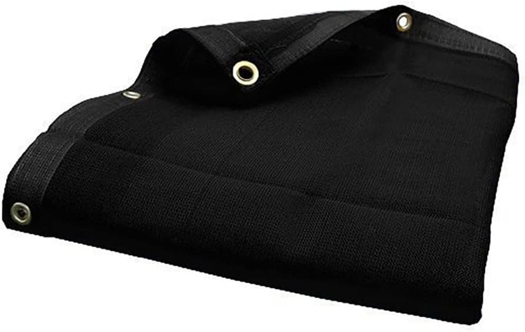 8'X15' Black Mesh Super Heavy Duty Mesh Tarp Net Sail Sun Shade Awning and Fence Screen Patio and Canopy Cover (Finished Size 7'.6 X 14'.6)