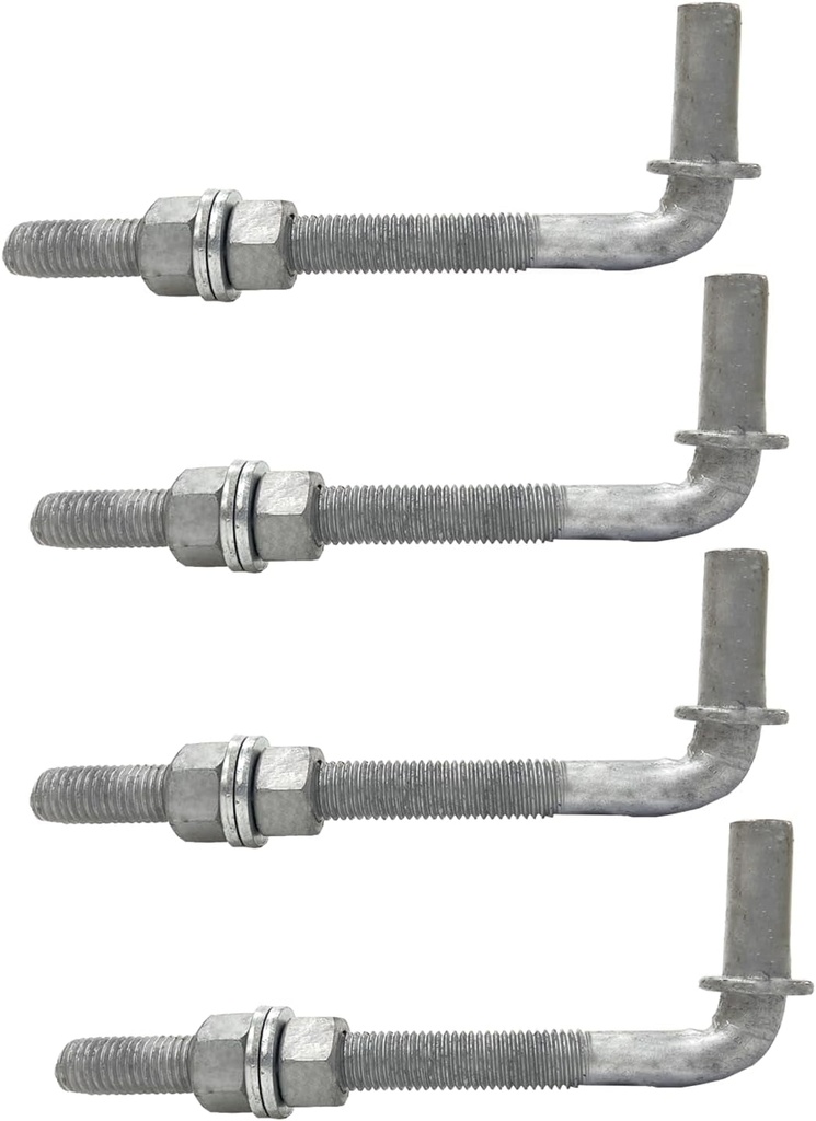 6" Gate Hinge，Galvanized Gate J-Bolt Post Hinge with 5/8" Gate Hinge Pin for Chain Link Fence (6''-4Pcs)