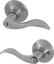 Honeywell Safes & Door Locks - Wave Privacy Lever Door Handle with Lock - Interior Bedroom & Bathroom Door Handle - Reversible for Right & Left Sided Doors - 6.88"L X 2.75"W - Satin Nickel - 8106302