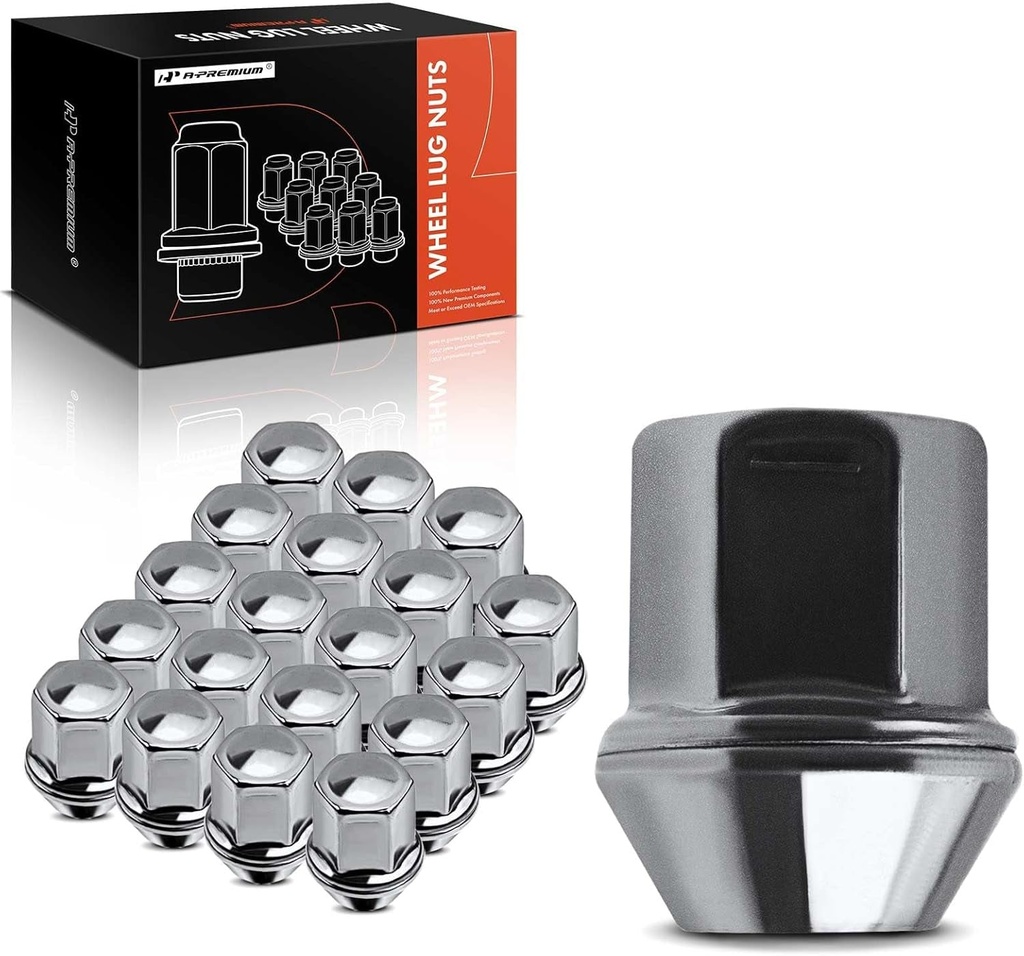 A-Premium Wheel Lug Nuts Compatible with Land Rover Range Rover Evoque Discovery Sport Jaguar F-Pace Front and Rear 20-PC Set