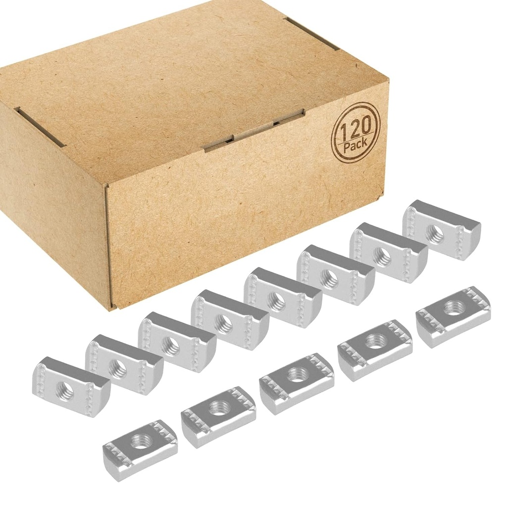 Strut Channel Nuts 1/4"-20 No Spring, Thickened Zinc Plated Strut Nuts for Strut Channel (120)