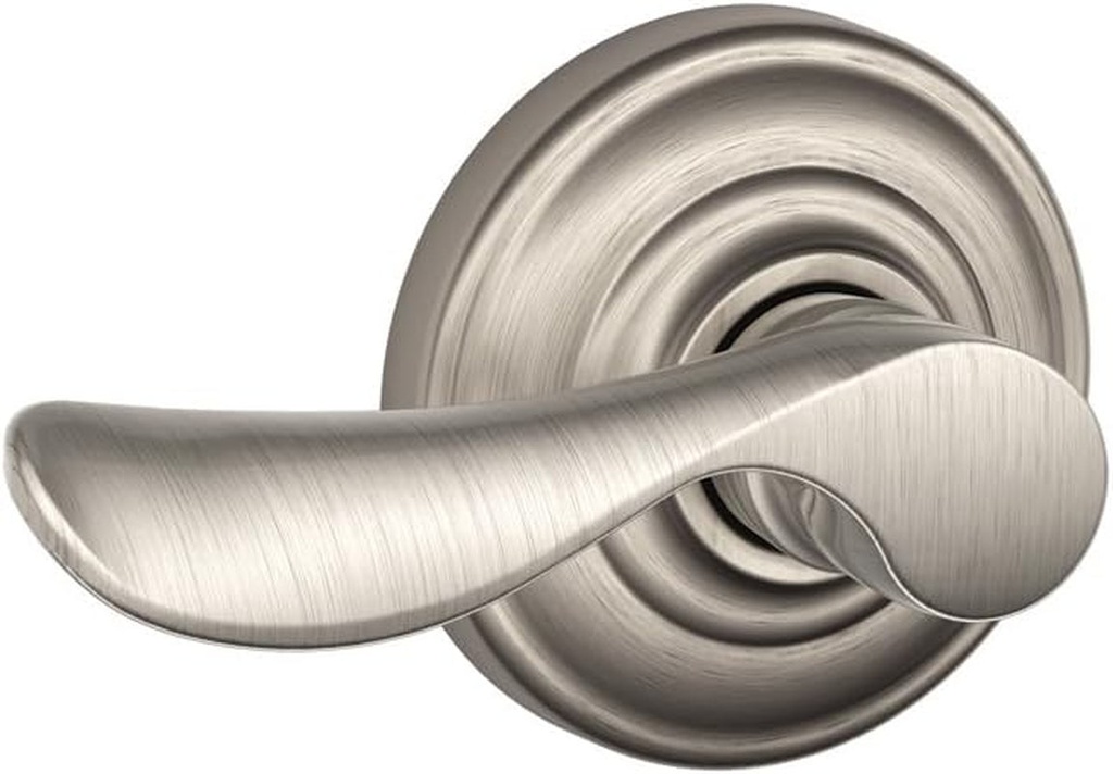 SCHLAGE Champagne Left Handed Lever with Andover Trim Non-Turning Lock, Satin Nickel (F170 CHP 619 and LH)