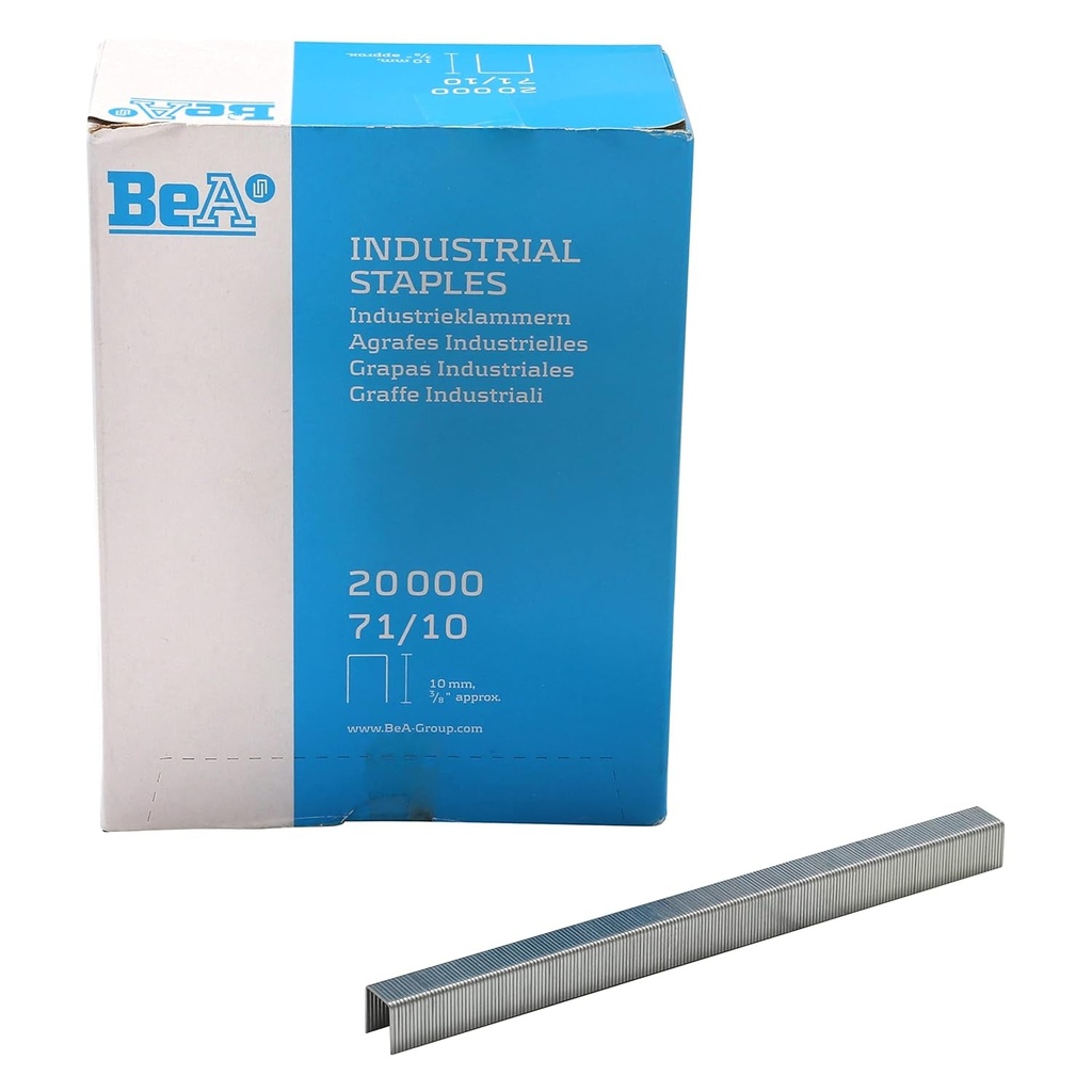 Bea 10000112 Series 71/10 Galvanized Steel Staples 3/8" Deep 5 Boxes of 20,000 per Box