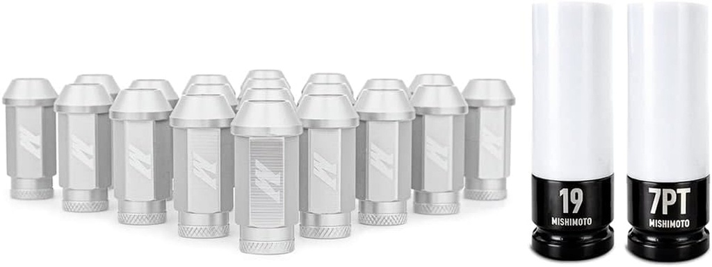 Mishimoto Aluminum Locking Lug Nuts M12X1.5, 20Pc Set, Silver