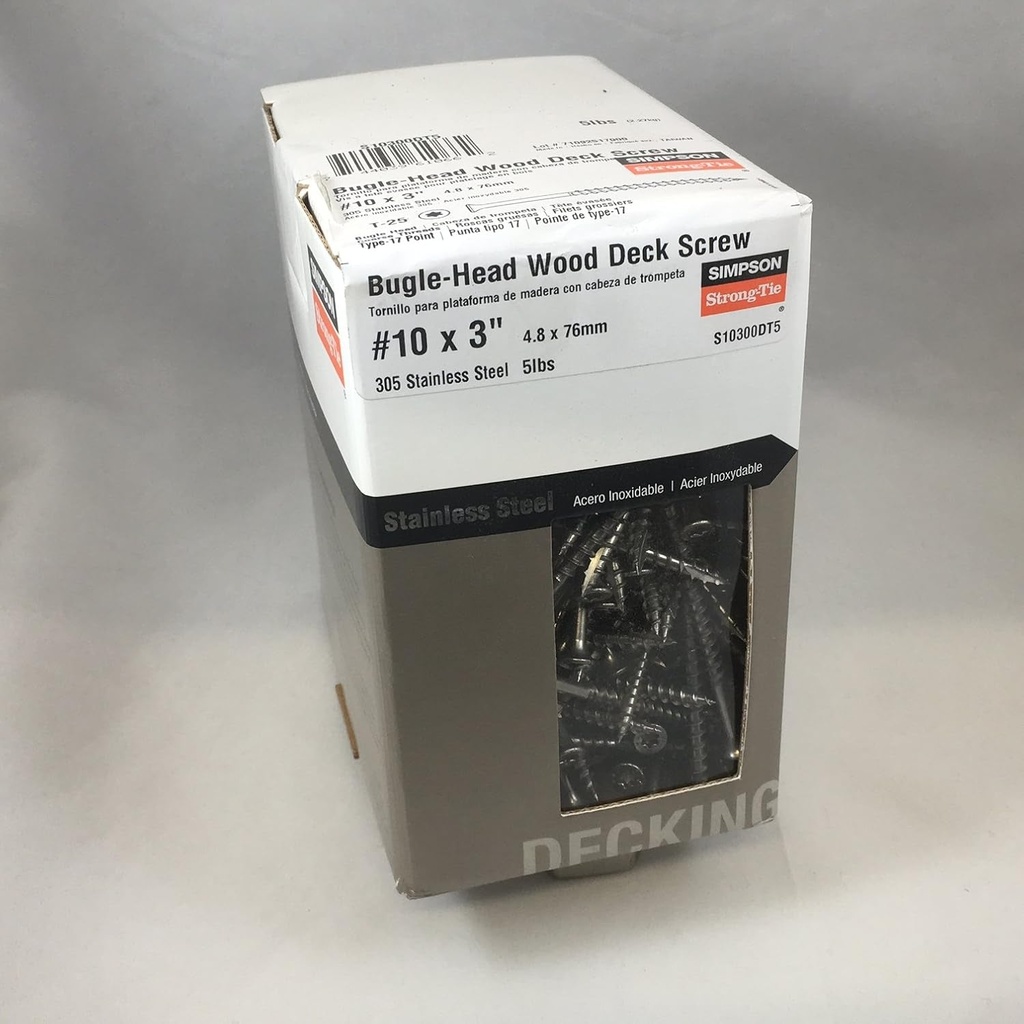 Simpson Strong-Tie Bugle Head Star Drive Wood Deck Screw #10 X 3" 340 CT