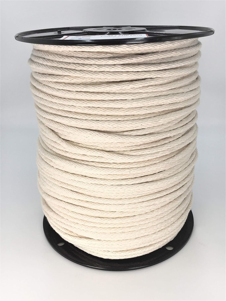 GREAT WHITE Sash Cord (#8) 1/4" X 1,200' Spool Cotton Sash Cord, Window Replacement, Theater, Tie down Camping, Clothesline, Rigging, Crafts, Entertainment, Spot, DIY Home Improvement Natural, USA