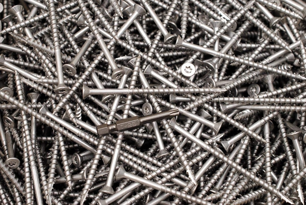(100) Torx Drive 316 Stainless Flat Head 10 X 3-1/2 Deck Screw Type 17 Wood T25