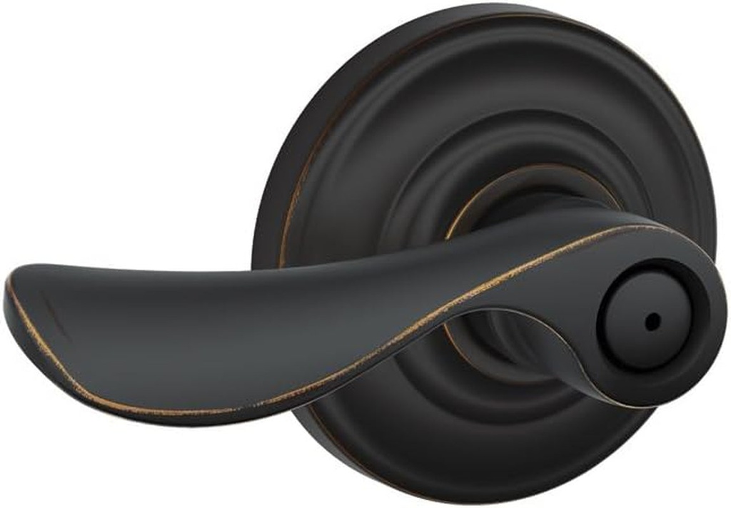 Schlage Champagne Privacy Lever, Andover Rose, Aged Bronze - FA40CHP716/F40CHP716AND