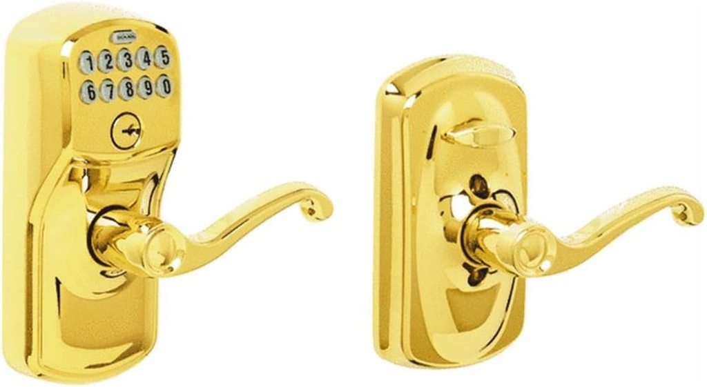 SCHLAGE FE595 V PLY 505 FLA, Flex Lock, Bright Brass