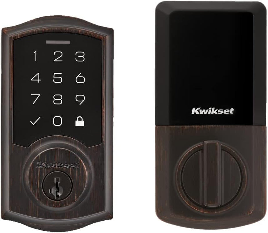 Kwikset Smartcode 270 Keyless Electronic Touchpad Deadbolt, Auto Door Lock, Smartkey Re-Key Security, Venetian Bronze