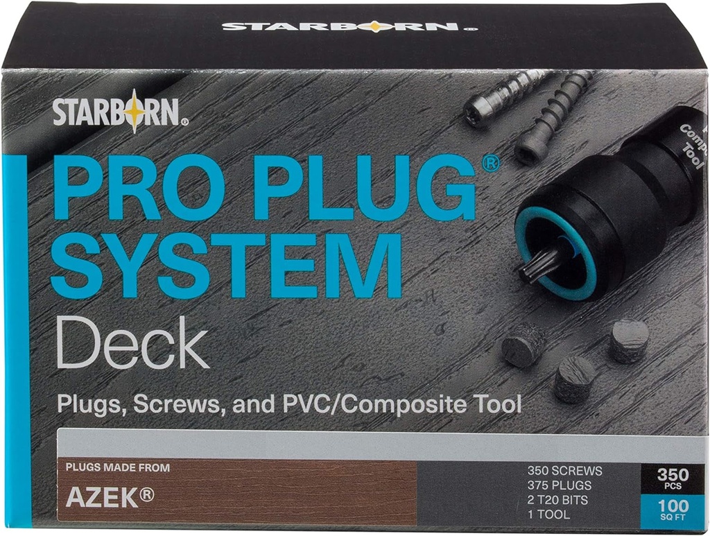 Pro Plug PVC Plugging System for AZEK Slate Gray Decking - Epoxy Steel - 350 Pcs for 100 Sq. Ft.