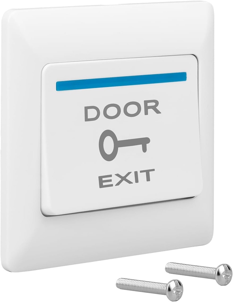 Easy Door Push Button Indoor Use, Push to Open/Exit Auto-Reset Momentary Contact Switch, Wall Mounted Wired Release Switch for Automatic Gate Opener Door Access Control System Operator