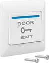 Easy Door Push Button Indoor Use, Push to Open/Exit Auto-Reset Momentary Contact Switch, Wall Mounted Wired Release Switch for Automatic Gate Opener Door Access Control System Operator