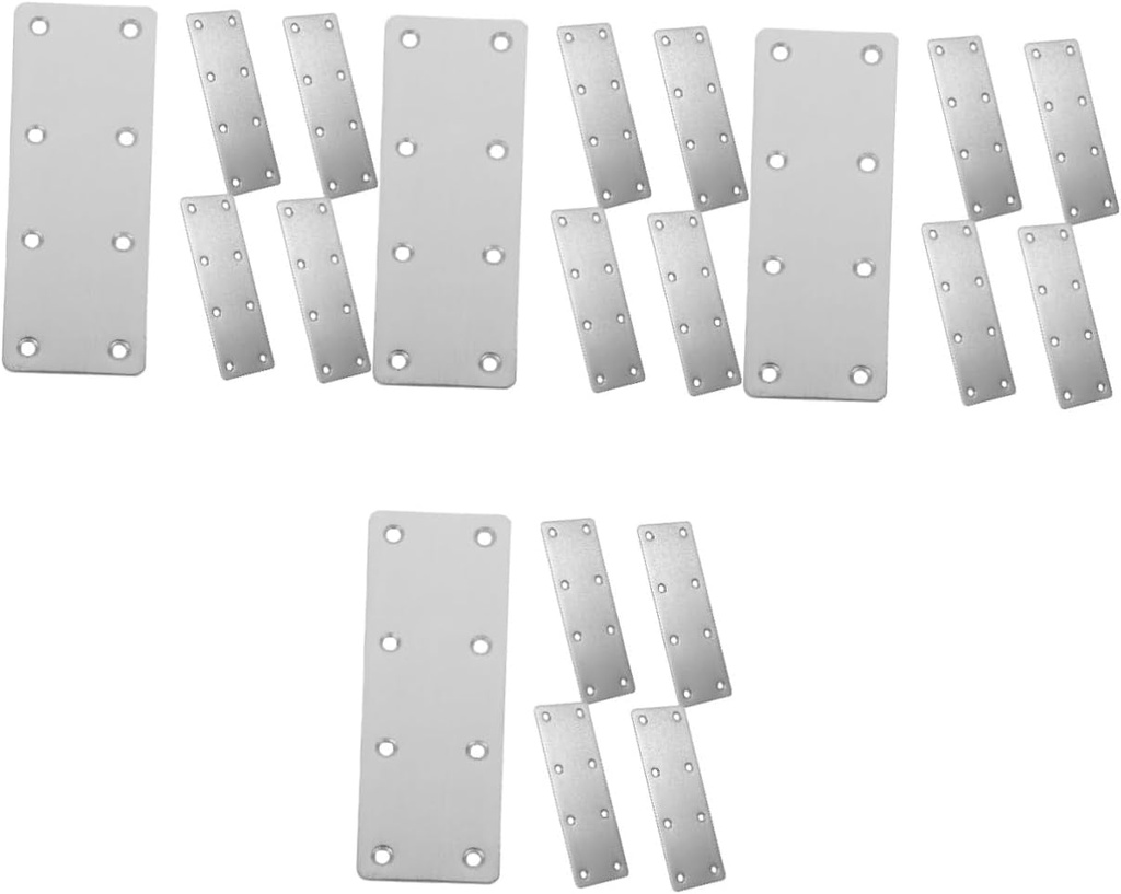 20 Pcs Repair Corner Braces Metal Corner Brackets Metal Strip with Holes Flat Plate Small Metal Plate Metal Mounting Plate Mending Plates Corner Braces for Wood Wall Brackets