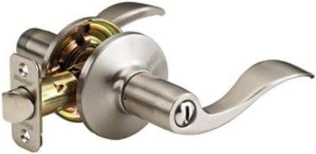 Master Lock WL0315 Wave Lever Door Knob with Lock, Satin Nickel