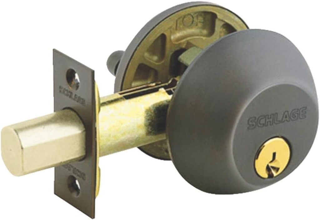 SCHLAGE LOCK CO B60N716 ABRZ 1CYL DEADBOLT BX, Pack of 1, Bronze