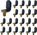 Bronze Shelf Pins, 40Pcs L-Shaped Clips 1/4 Inch Shelf Support Pegs for Glass Supports, with Rubber Sleeve Black