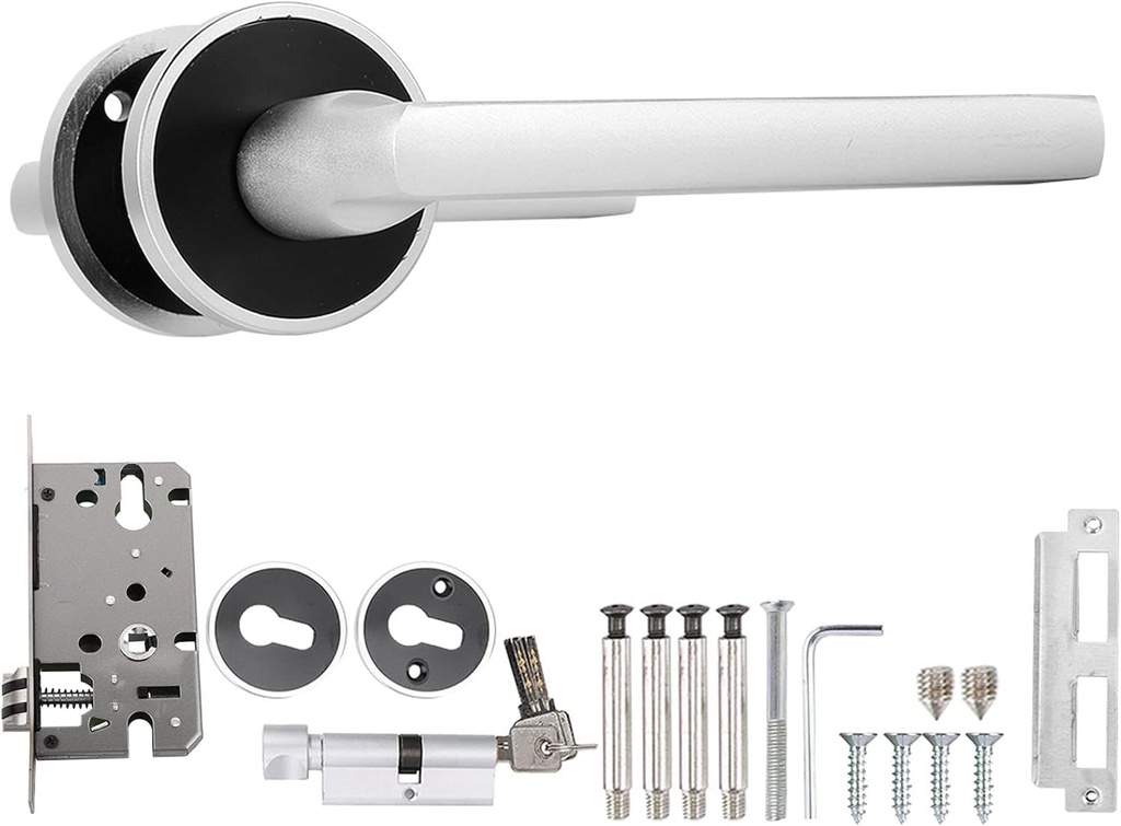 Door Handle Lock European Wooden Door Lock Space Aluminum anti anti Theft Silent Door Handle Lock for Bedroom Bathroom
