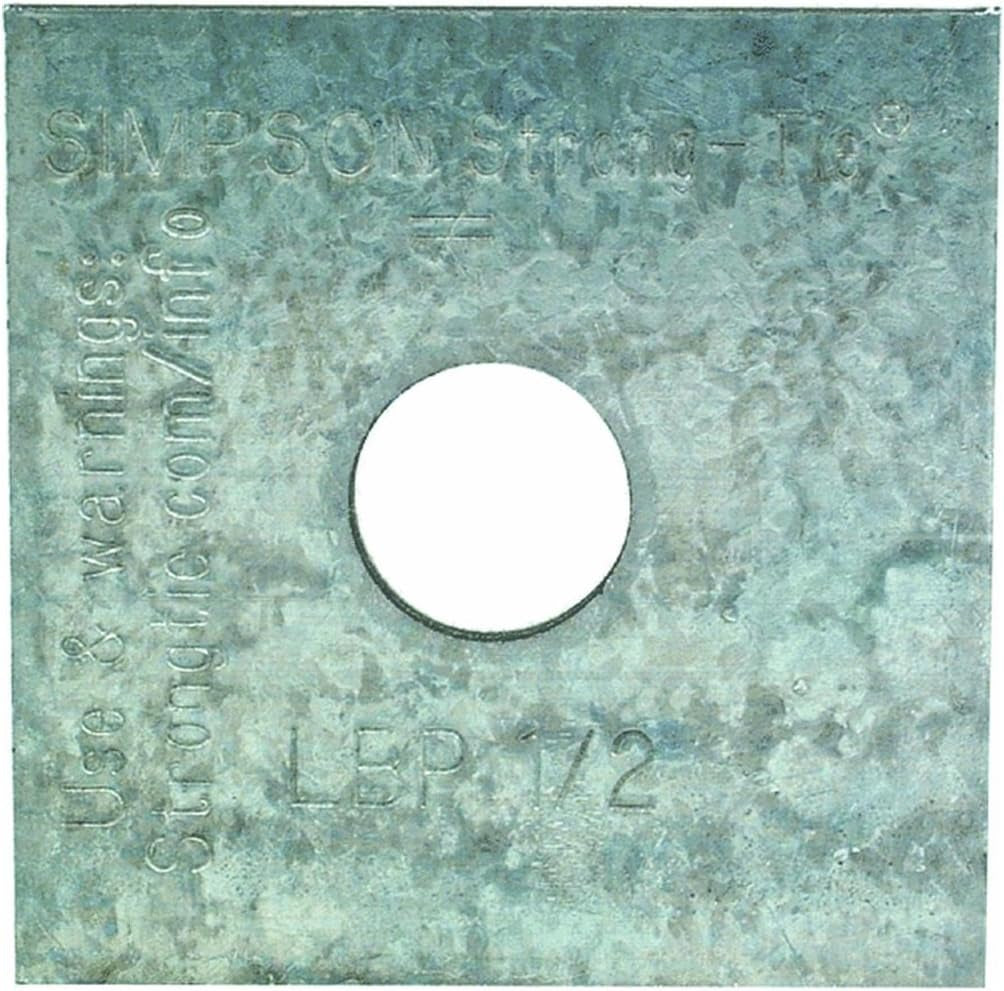Simpson Strong Tie LBP 1/2-50 1/2" Bolt Diameter 2" X 2" Bearing Plate (50-Per Box)