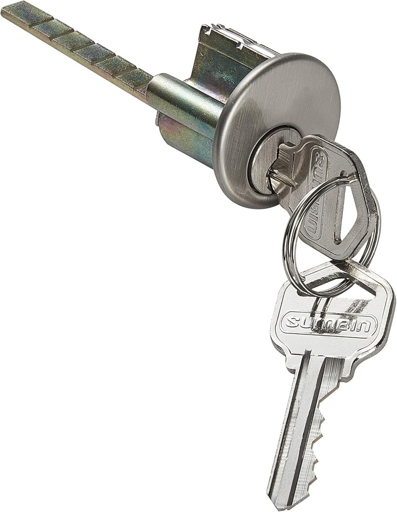 Zinc Rim Night Latch Cylinder Fit Rim or Jimmy Proof Gate Door Lock in Stainless Steel 304 Finish 2Pcs (Key Alike)