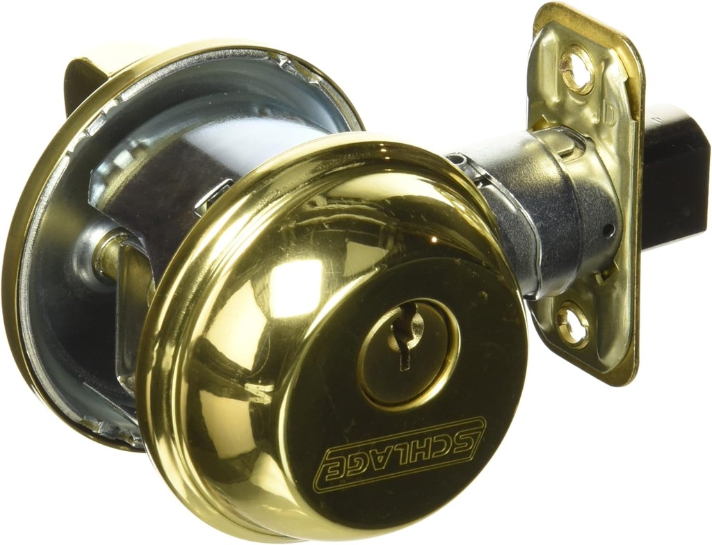 SCHLAGE LOCK CO B60NV505 KA4 Single Cylinder Deadbolt, No Size, Brass