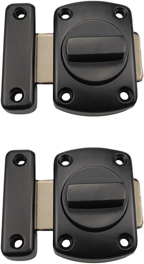 2.5"Rotate Bolt Door Latch/Gate Latch,2 Pack,Safety Door Lock, Plating Black