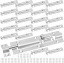 SINJEUN 20 Pack 5 Inch Barrel Bolt, Stainless Steel Slide Lock, Thickened Door Latch Slide Latch Lock with 120 Mounting Screws, Sliding Latch Hardware for Security and Privacy, Silver