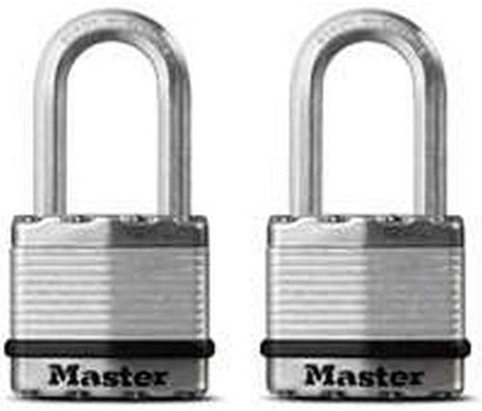 Master Lock M1XTLFHC 1-3/4" Stainless Steel Long Shackle Magnum Padlock 2 Count
