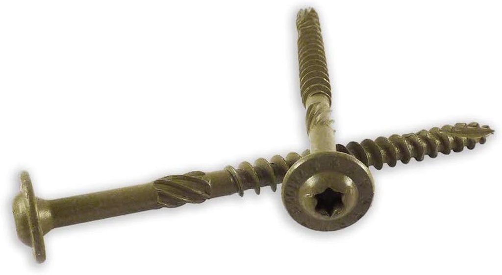 ST516X312B 5/16-Inch by 3-1/2-Inch Length round Washer Head Exterior Wood Screws, 250-Pack, Gold