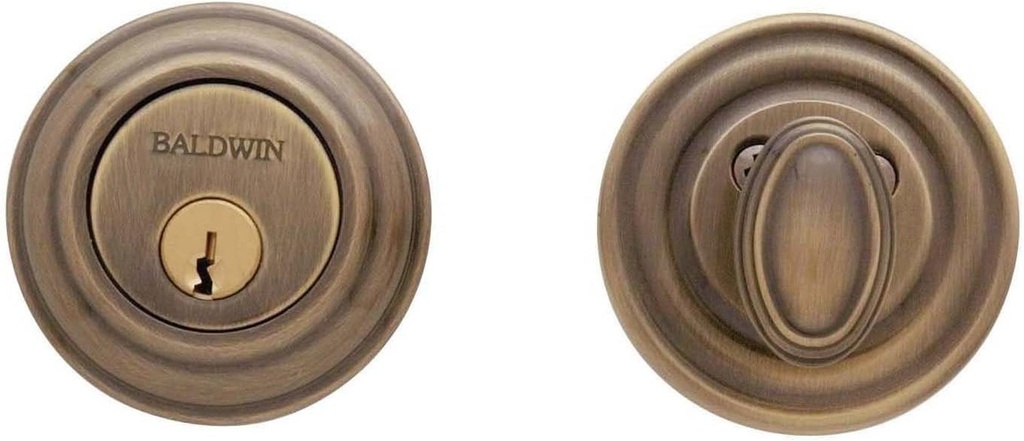 Baldwin Estate 8231.05 Low Profile Traditional Single Cylinder Deadbolt in Satin Brass