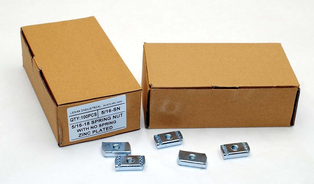 (100) Strut Channel Nuts 5/16-18 No Spring Zinc Plated Unistrut Nut