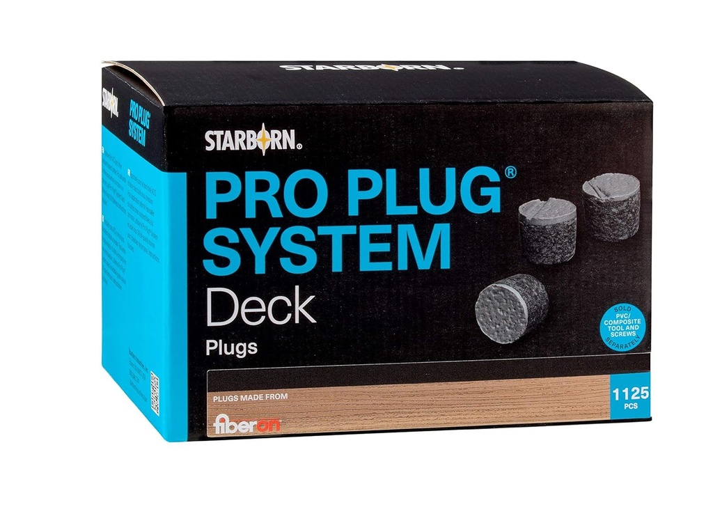 Pro Plug PVC Plugs for Fiberon Sandy Pier Decking, 1125 Plugs for 300 Sq Ft