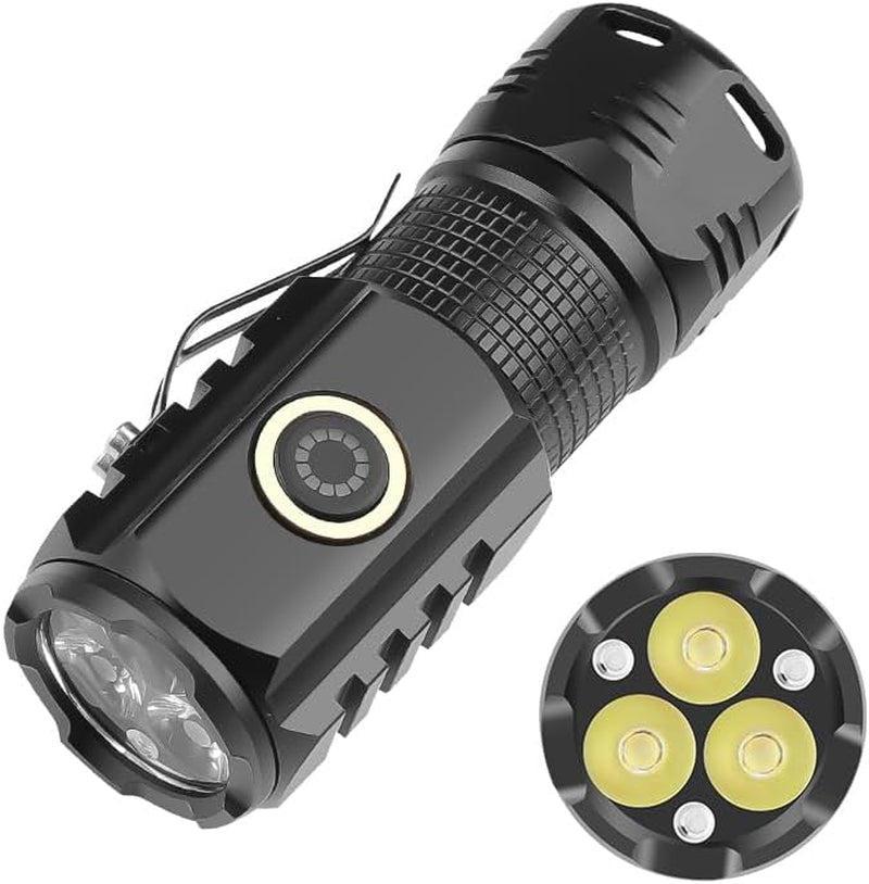 LED Torch, 2000 Lumen Rechargeable Powerful Handheld Flashlight, Super Bright, Pocket Size, Suit for Camping, Cycling, Running, Dog Walking and More Outdoor Use,Waterproof [Energy Class A++] (4)