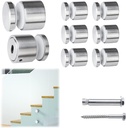 Muzata 8Pack Glass Standoff Screws 1 21/32 Inch for Glass Railing Balustrade Post Side Mount Heavy Duty Stainless Steel Glass Pin, GA05 SL4