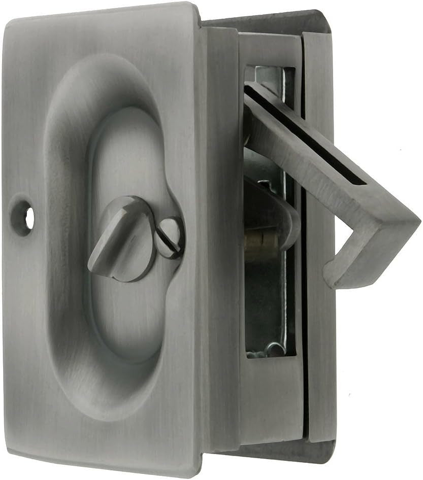 Emtek Pocket Door Privacy Lock Set, Antique Pewter
