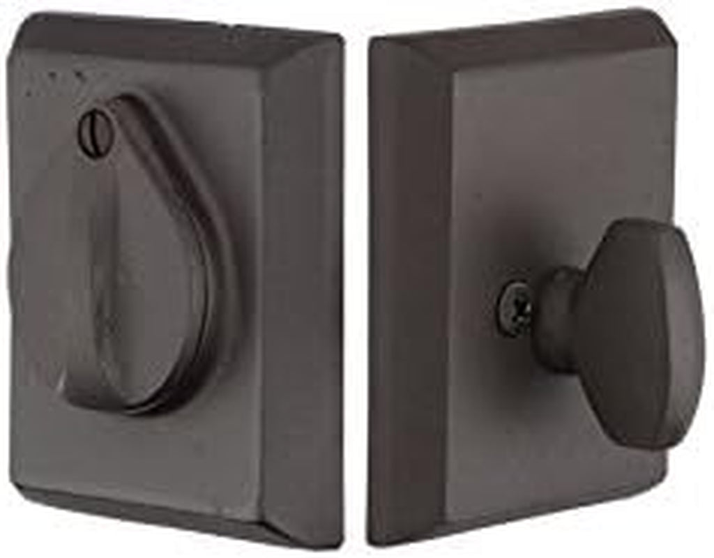 Emtek 8465#3 Sandcast Bronze Single Cylinder Deadbolt with Flap 3 Finish Options (Flat Black Bronze Patina (FB))