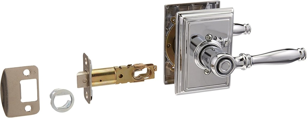 Schlage Lock Company F40BIR625ADD Polished Chrome Privacy Birmingham Privacy Door Lever Set with the Decorative Addison Rosettes