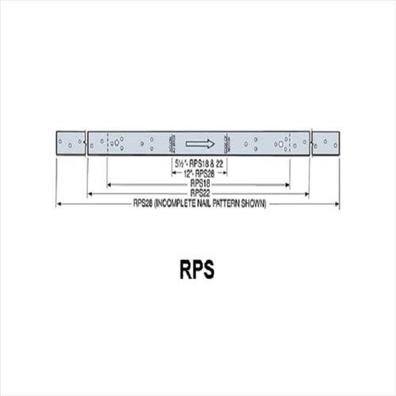 (50 Count) Simpson Strong-Tie RPS22 1-1/2-Inch X 22-5/16-Inch Retro Plate Strap