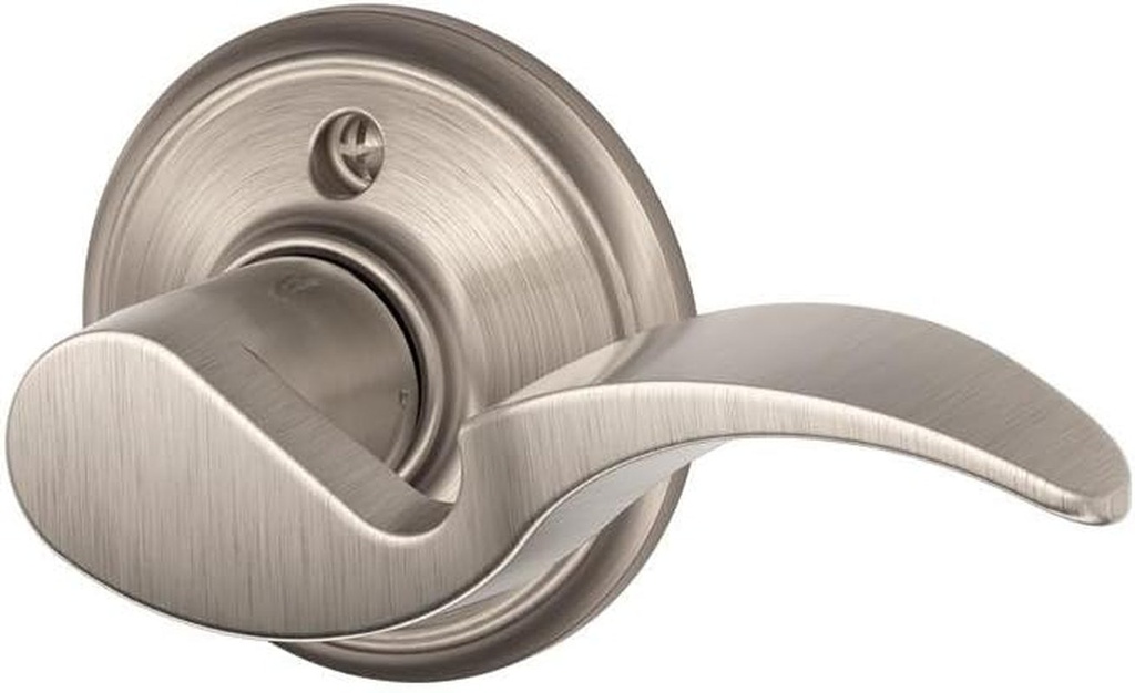 SCHLAGE Avanti Right Handed Lever Non-Turning Lock, Satin Nickel (F170 AVA 619 RH)