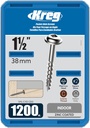 Kreg SML-C150-1200 Zinc Pocket Screws, 1 1/2-Inch, 8 Coarse Thread, Maxi-Loc Head (1200 Count)