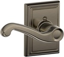 SCHLAGE Flair Left Handed Lever with Addison Trim Non-Turning Lock, Antique Pewter (F170 FLA 620 ADD LH)