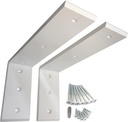 Heavy Duty L Brackets, Countertop Support Brackets, Shelf Brackets, Metal Iron Mantel Brackets (White - 10" X 6" X 2 1/2" - 2 Pack)