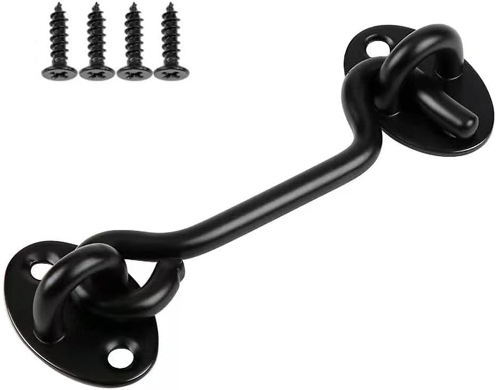 4'' Barn Door Lock Gate Latch, Sliding Door Lock Eye Hook Latch with Screws, Upgrade Heavy Stainless Steel Gate Latch (1 Pack)