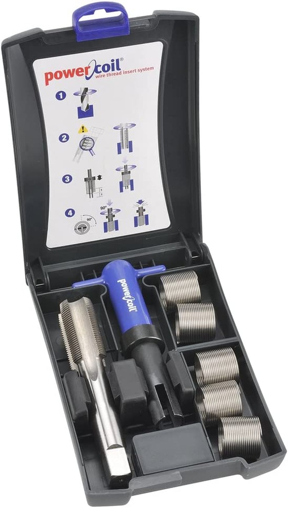 Powercoil 3523-20.00K Metric Free Running Coil Threaded Insert Kit, 304 Stainless Steel, M20-1.5 Thread Size, 30 Mm Installed Length