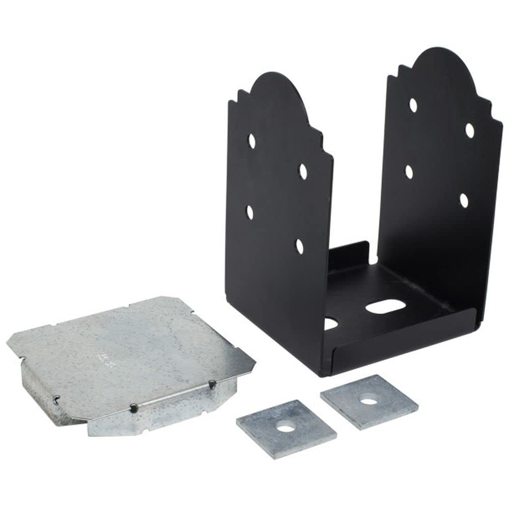 Simpson Strong-Tie APB88 - Outdoor Accents Mission Collection ZMAX, Black Post Base For