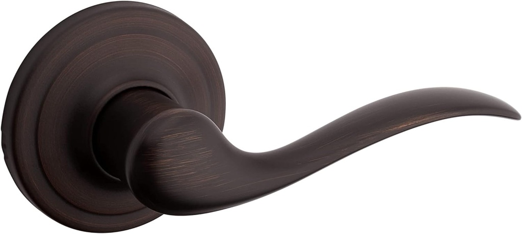 Kwikset Tustin Interior Passage Door Handle, Lever for Closet and Hallway Doors, Reversible Non-Locking Handle Lever, Venetian Bronze, with Microban Protection