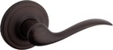 Kwikset Tustin Interior Passage Door Handle, Lever for Closet and Hallway Doors, Reversible Non-Locking Handle Lever, Venetian Bronze, with Microban Protection