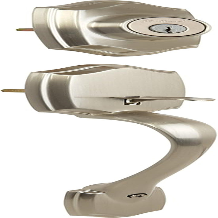Kwikset 687BW LIP 15 RCAL RCS 96870-094 Belleview Single Cylinder Exterior Only Handle Set, Satin Nickel
