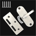 MINMHDONGX-90 Degree Sliding Compartment Door Lock for Window Garden Bathroom Garage Pet House Chicken Coop (Silver)